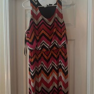 Vibrant Chevron Midi Dress